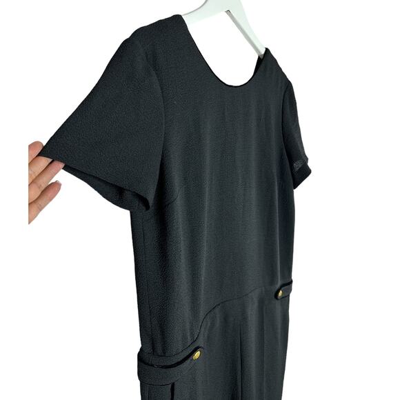 NWT Sezane Combi Pantalon Elena Black Jumpsuit Straight Leg Formal Slim Size 10 - Picture 4 of 12